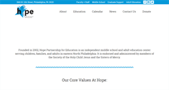 Desktop Screenshot of hopepartnershipforeducation.org