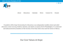 Tablet Screenshot of hopepartnershipforeducation.org